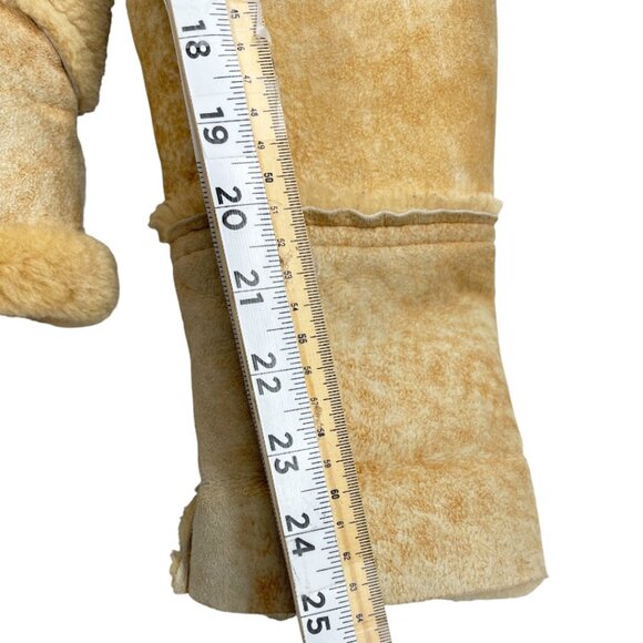 Vintage Leather Attic Shearling Sheepskin Aviator Moto Jacket Men's Small 36 - Picture 11 of 12